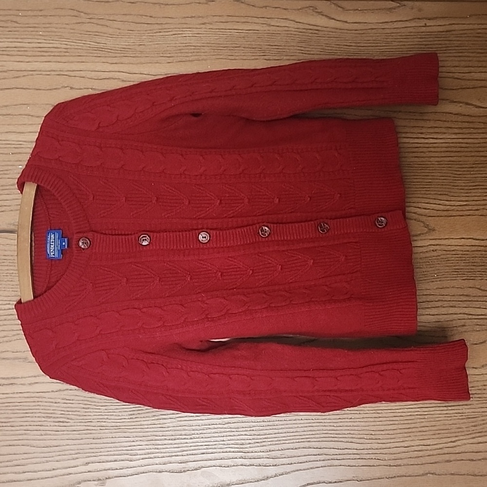 Pendleton Red Button Up Cardigan Size M Wool